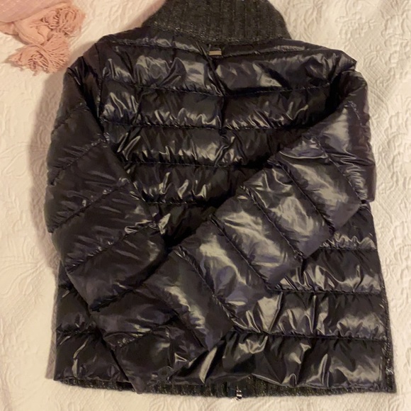 Herno Resort Black Puffer w Virgin Wool Front Panels Silver Stitch - IT 34 US 4 - Picture 5 of 10